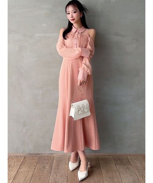 RESEXXY(リゼクシー)の「シアースリーブシャツマーメイドワンピース(ワンピース・レディース・ブラック/アイボリー/オレンジ・FREE)」の14枚目の写真