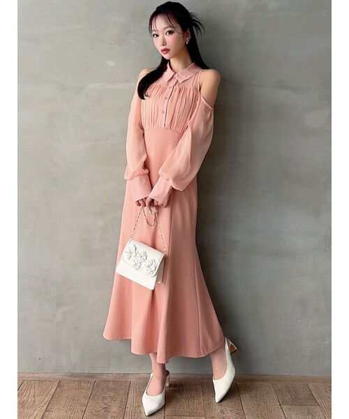 RESEXXY(リゼクシー)の「シアースリーブシャツマーメイドワンピース(ワンピース・レディース・ブラック/アイボリー/オレンジ・FREE)」の16枚目の写真