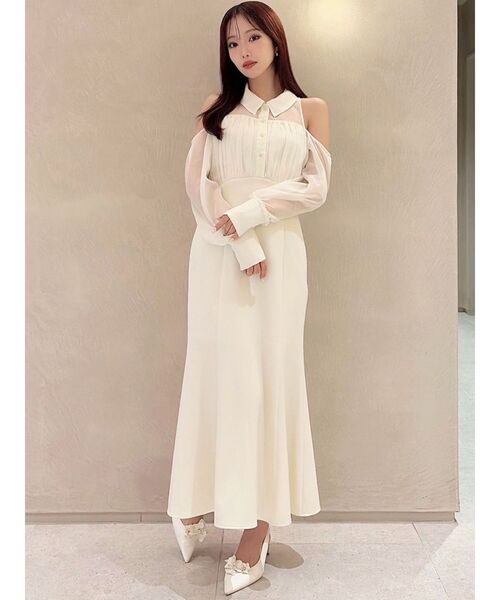 RESEXXY(リゼクシー)の「シアースリーブシャツマーメイドワンピース(ワンピース・レディース・ブラック/アイボリー/オレンジ・FREE)」の18枚目の写真