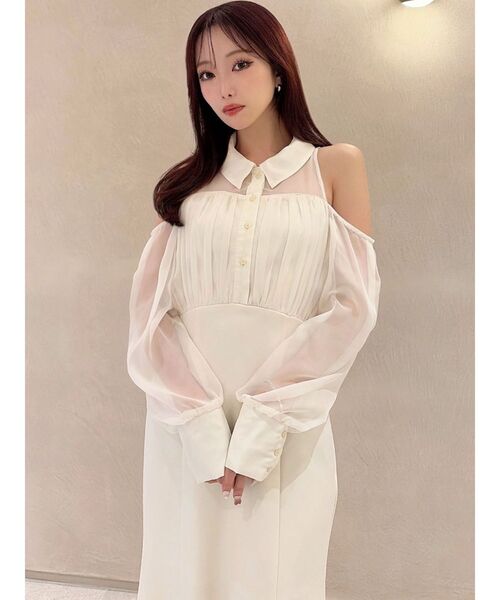 RESEXXY(リゼクシー)の「シアースリーブシャツマーメイドワンピース(ワンピース・レディース・ブラック/アイボリー/オレンジ・FREE)」の21枚目の写真