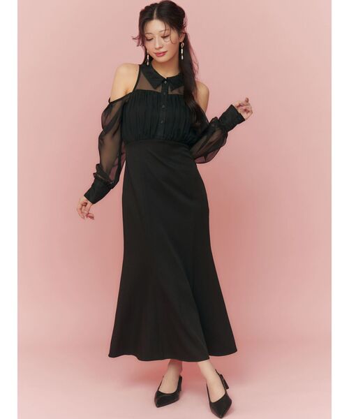 RESEXXY(リゼクシー)の「シアースリーブシャツマーメイドワンピース(ワンピース・レディース・ブラック/アイボリー/オレンジ・FREE)」の22枚目の写真