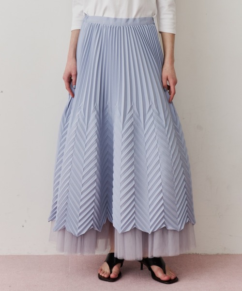 LA BELLE ETUDE(ラベルエチュード)の「アロープリーツスカートⅡ(スカート・レディース・ライトブルー/ピンク/ホワイト・0/1)」の2枚目の写真