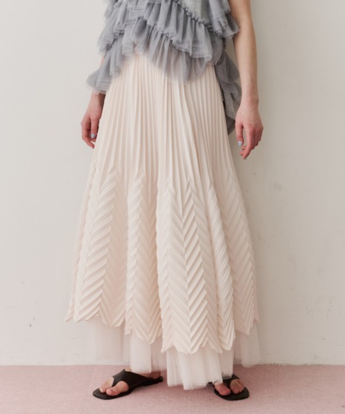 LA BELLE ETUDE(ラベルエチュード)の「アロープリーツスカートⅡ(スカート・レディース・ライトブルー/ピンク/ホワイト・0/1)」の18枚目の写真