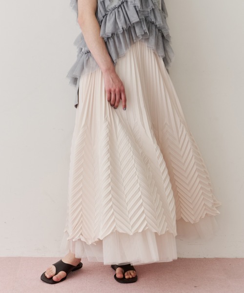 LA BELLE ETUDE(ラベルエチュード)の「アロープリーツスカートⅡ(スカート・レディース・ライトブルー/ピンク/ホワイト・0/1)」の20枚目の写真