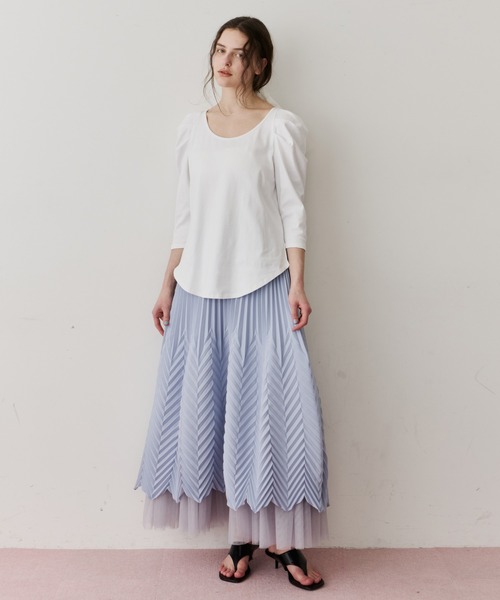 LA BELLE ETUDE(ラベルエチュード)の「アロープリーツスカートⅡ(スカート・レディース・ライトブルー/ピンク/ホワイト・0/1)」の16枚目の写真