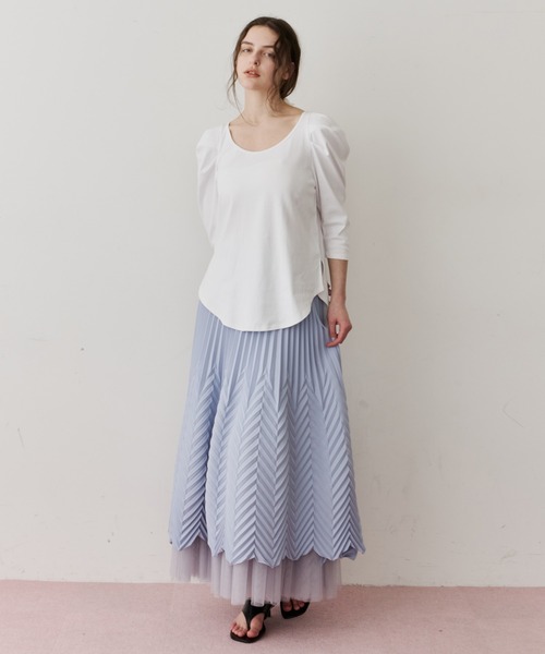 LA BELLE ETUDE(ラベルエチュード)の「アロープリーツスカートⅡ(スカート・レディース・ライトブルー/ピンク/ホワイト・0/1)」の17枚目の写真