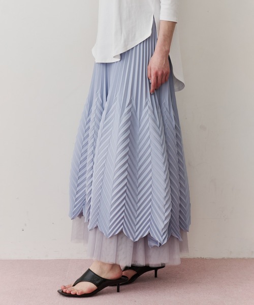 LA BELLE ETUDE(ラベルエチュード)の「アロープリーツスカートⅡ(スカート・レディース・ライトブルー/ピンク/ホワイト・0/1)」の12枚目の写真