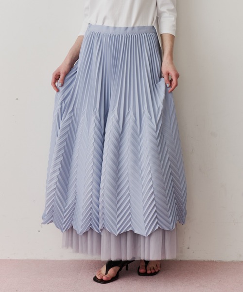 LA BELLE ETUDE(ラベルエチュード)の「アロープリーツスカートⅡ(スカート・レディース・ライトブルー/ピンク/ホワイト・0/1)」の14枚目の写真