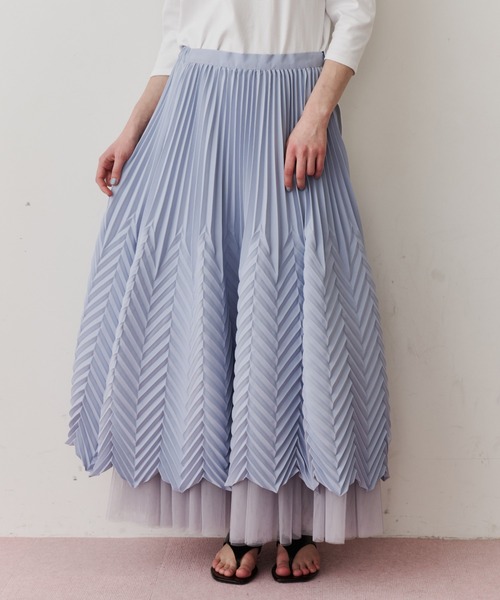 LA BELLE ETUDE(ラベルエチュード)の「アロープリーツスカートⅡ(スカート・レディース・ライトブルー/ピンク/ホワイト・0/1)」の15枚目の写真