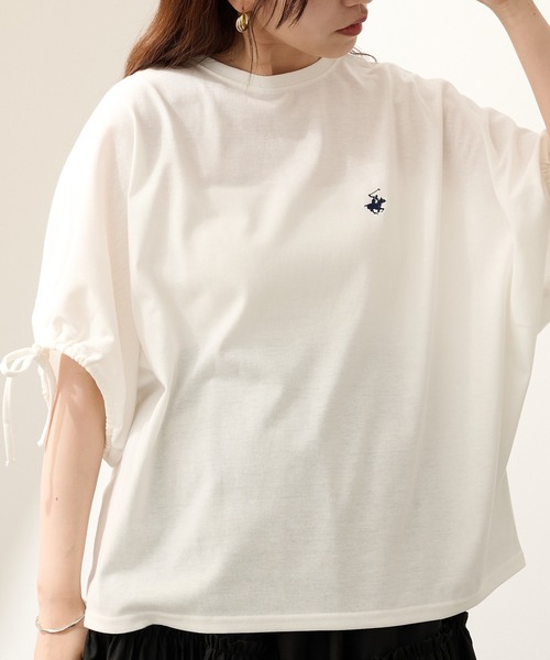 BEVERLY HILLS POLO CLUB（ビバリーヒルズポロクラブ）の「【BEVERLY HILLS POLO CLUB】ボックスシルエット 袖ギャザーTシャツ 6282-7603 MNY（Tシャツ/カットソー・レディース・ライトグレー/ブラック/オフホワイト/オレンジ・L/M）」の12枚目の写真