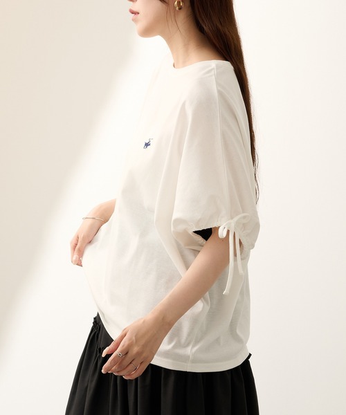 BEVERLY HILLS POLO CLUB（ビバリーヒルズポロクラブ）の「【BEVERLY HILLS POLO CLUB】ボックスシルエット 袖ギャザーTシャツ 6282-7603 MNY（Tシャツ/カットソー・レディース・ライトグレー/ブラック/オフホワイト/オレンジ・L/M）」の13枚目の写真