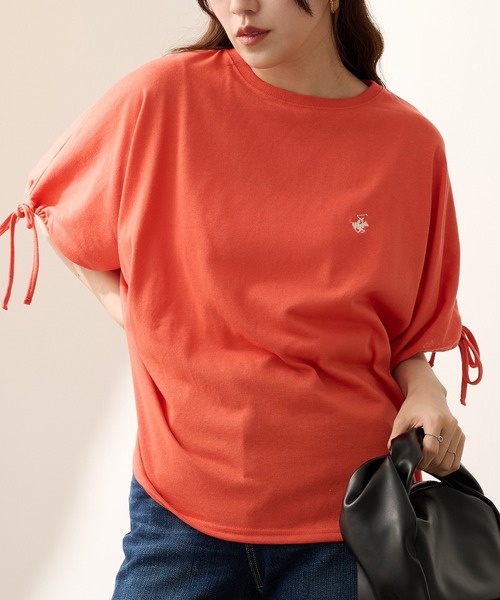 BEVERLY HILLS POLO CLUB（ビバリーヒルズポロクラブ）の「【BEVERLY HILLS POLO CLUB】ボックスシルエット 袖ギャザーTシャツ 6282-7603 MNY（Tシャツ/カットソー・レディース・ライトグレー/ブラック/オフホワイト/オレンジ・L/M）」の7枚目の写真