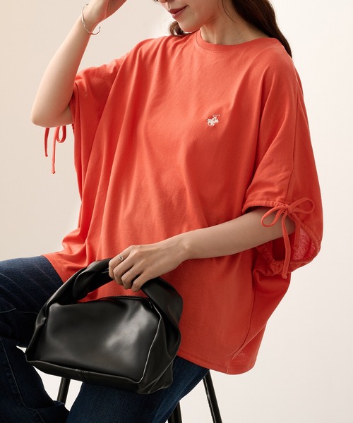BEVERLY HILLS POLO CLUB（ビバリーヒルズポロクラブ）の「【BEVERLY HILLS POLO CLUB】ボックスシルエット 袖ギャザーTシャツ 6282-7603 MNY（Tシャツ/カットソー・レディース・ライトグレー/ブラック/オフホワイト/オレンジ・L/M）」の8枚目の写真