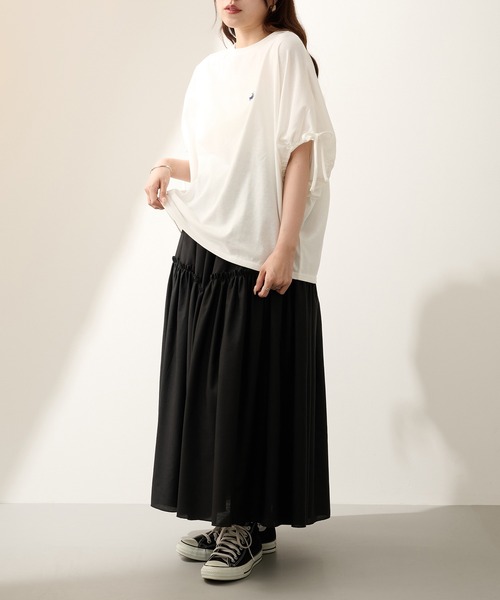 BEVERLY HILLS POLO CLUB（ビバリーヒルズポロクラブ）の「【BEVERLY HILLS POLO CLUB】ボックスシルエット 袖ギャザーTシャツ 6282-7603 MNY（Tシャツ/カットソー・レディース・ライトグレー/ブラック/オフホワイト/オレンジ・L/M）」の15枚目の写真