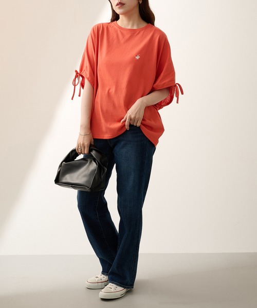 BEVERLY HILLS POLO CLUB（ビバリーヒルズポロクラブ）の「【BEVERLY HILLS POLO CLUB】ボックスシルエット 袖ギャザーTシャツ 6282-7603 MNY（Tシャツ/カットソー・レディース・ライトグレー/ブラック/オフホワイト/オレンジ・L/M）」の9枚目の写真