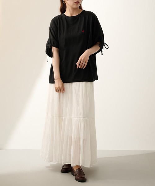 BEVERLY HILLS POLO CLUB（ビバリーヒルズポロクラブ）の「【BEVERLY HILLS POLO CLUB】ボックスシルエット 袖ギャザーTシャツ 6282-7603 MNY（Tシャツ/カットソー・レディース・ライトグレー/ブラック/オフホワイト/オレンジ・L/M）」の21枚目の写真