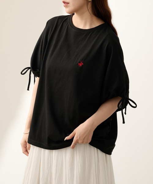 BEVERLY HILLS POLO CLUB（ビバリーヒルズポロクラブ）の「【BEVERLY HILLS POLO CLUB】ボックスシルエット 袖ギャザーTシャツ 6282-7603 MNY（Tシャツ/カットソー・レディース・ライトグレー/ブラック/オフホワイト/オレンジ・L/M）」の18枚目の写真