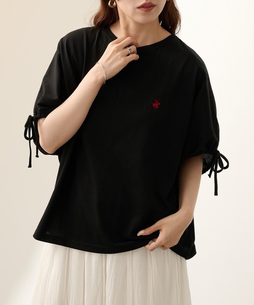 BEVERLY HILLS POLO CLUB（ビバリーヒルズポロクラブ）の「【BEVERLY HILLS POLO CLUB】ボックスシルエット 袖ギャザーTシャツ 6282-7603 MNY（Tシャツ/カットソー・レディース・ライトグレー/ブラック/オフホワイト/オレンジ・L/M）」の20枚目の写真