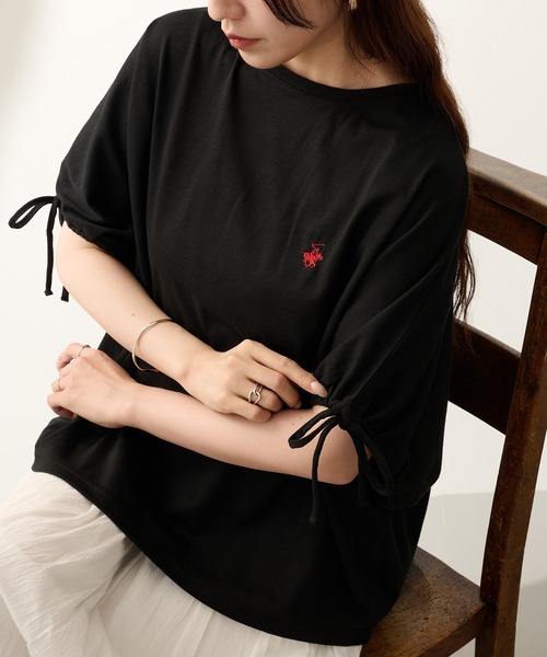 BEVERLY HILLS POLO CLUB（ビバリーヒルズポロクラブ）の「【BEVERLY HILLS POLO CLUB】ボックスシルエット 袖ギャザーTシャツ 6282-7603 MNY（Tシャツ/カットソー・レディース・ライトグレー/ブラック/オフホワイト/オレンジ・L/M）」の17枚目の写真
