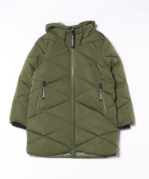 RUSTY（ラスティ）の「【RUSTY:ラスティー】レディース　中綿　ロングジャケット（ブルゾン・レディース・カーキ/カモフラージュ・MEDIUM/LARGE）」の5枚目の写真