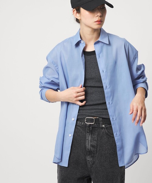 CITEN(シテン)の「<CITEN>エアリーテックスオーバーシャツ(シャツ/ブラウス・メンズ・ブラック/ライトブルー/ワインレッド・L/M/S)」の1枚目の写真