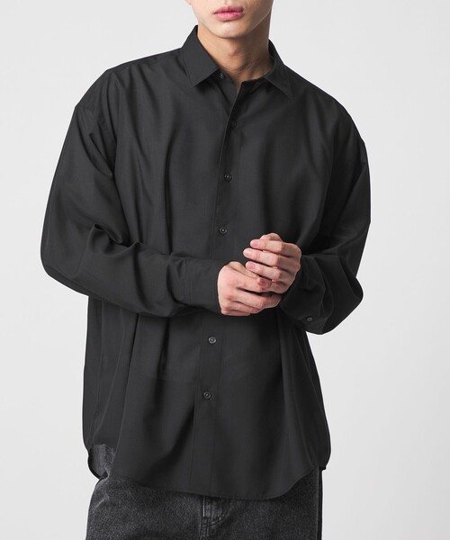 CITEN(シテン)の「<CITEN>エアリーテックスオーバーシャツ(シャツ/ブラウス・メンズ・ブラック/ライトブルー/ワインレッド・L/M/S)」の2枚目の写真