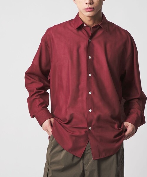 CITEN(シテン)の「<CITEN>エアリーテックスオーバーシャツ(シャツ/ブラウス・メンズ・ブラック/ライトブルー/ワインレッド・L/M/S)」の3枚目の写真