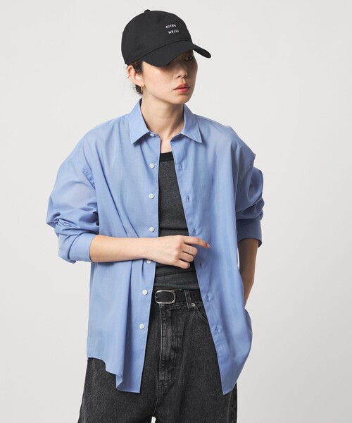 CITEN(シテン)の「<CITEN>エアリーテックスオーバーシャツ(シャツ/ブラウス・メンズ・ブラック/ライトブルー/ワインレッド・L/M/S)」の4枚目の写真