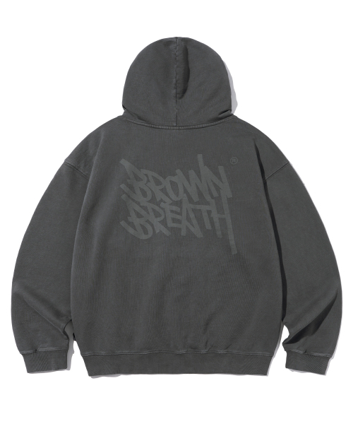 BROWNBREATH(ブラウンブレス)の「PIGMENT TAG HOODIE - CHARCOAL(パーカー・レディース・その他・S/M/L/XL)」の1枚目の写真