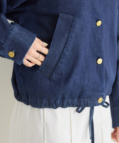 KATHARINE ROSS（キャサリンロス）の「【KATHARINE ROSS】クルーデニムジャケット（デニムジャケット・レディース・ネイビー/ライトブルー・FREE）」の6枚目の写真