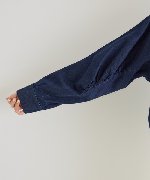 KATHARINE ROSS（キャサリンロス）の「【KATHARINE ROSS】クルーデニムジャケット（デニムジャケット・レディース・ネイビー/ライトブルー・FREE）」の5枚目の写真