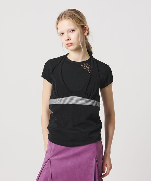 ATTISESSION（アティセッション）の「＜ATTISESSION＞パイル ホルターネック トップス（その他トップス・レディース・ブラック/ダークグレー・FREE）」の2枚目の写真