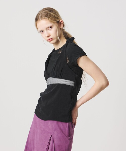 ATTISESSION（アティセッション）の「＜ATTISESSION＞パイル ホルターネック トップス（その他トップス・レディース・ブラック/ダークグレー・FREE）」の3枚目の写真