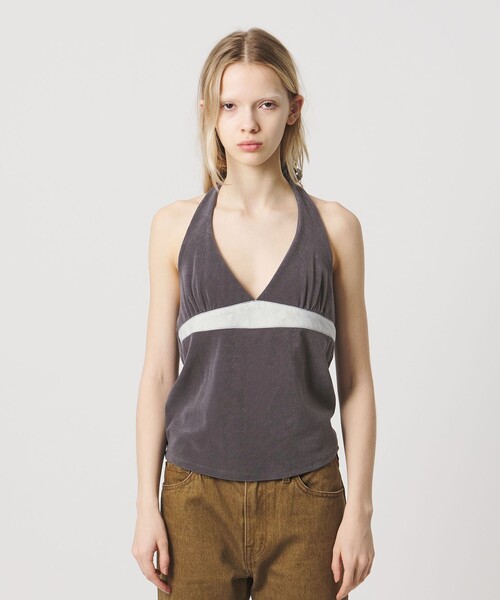 ATTISESSION（アティセッション）の「＜ATTISESSION＞パイル ホルターネック トップス（その他トップス・レディース・ブラック/ダークグレー・FREE）」の7枚目の写真