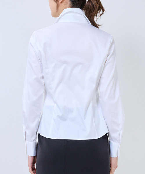 NARACAMICIE(ナラカミーチェ)の「【NARACAMICIE】ツイル襟付きフリル長袖シャツ(シャツ/ブラウス・レディース・ホワイト・S/M/L/XL)」の2枚目の写真