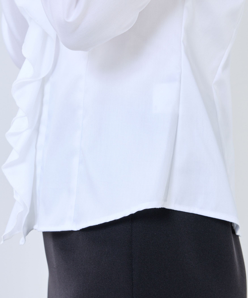 NARACAMICIE(ナラカミーチェ)の「【NARACAMICIE】ツイル襟付きフリル長袖シャツ(シャツ/ブラウス・レディース・ホワイト・S/M/L/XL)」の7枚目の写真