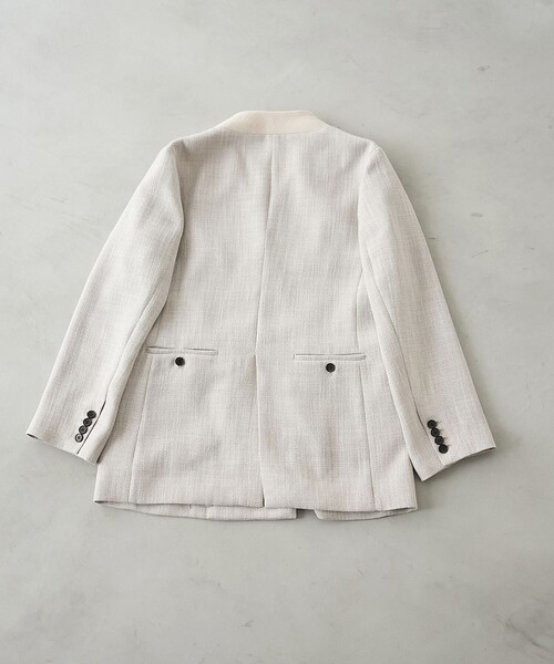 RONEL(ロネル)の「【RONEL】ノーカラーツイードダブルジャケット(ノーカラージャケット・レディース・ベージュ・S/M)」の6枚目の写真