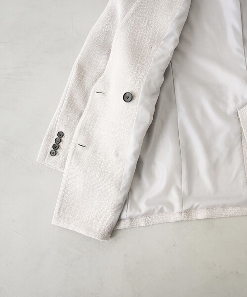 RONEL(ロネル)の「【RONEL】ノーカラーツイードダブルジャケット(ノーカラージャケット・レディース・ベージュ・S/M)」の14枚目の写真