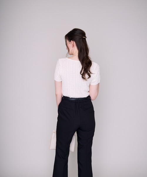 MISCH MASCH(ミッシュマッシュ)の「2026春夏新作 ケーブル編み半袖ニット(ニット/セーター・レディース・ブルー/イエロー/ホワイト/ピンク・フリ-)」の11枚目の写真
