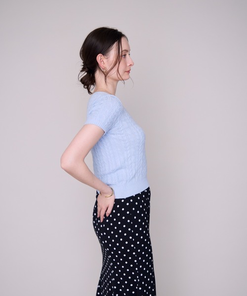 MISCH MASCH(ミッシュマッシュ)の「2026春夏新作 ケーブル編み半袖ニット(ニット/セーター・レディース・ブルー/イエロー/ホワイト/ピンク・フリ-)」の18枚目の写真