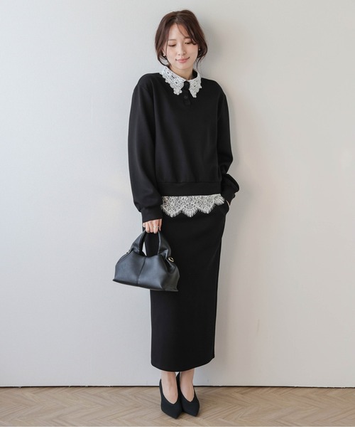 AMELY（エミリー）の「レースデザイン セットアップ（セットアップ・レディース・グレー/ブラック・L/M）」の18枚目の写真