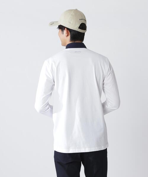 PEARLY GATES（パーリーゲイツ）の「【PEARLY GATES】８０／１　３６Ｇベアカノコ（Tシャツ/カットソー・メンズ・ホワイト/ネイビー・XX-LARGE/X-LARGE/MEDIUM/LARGE）」の5枚目の写真