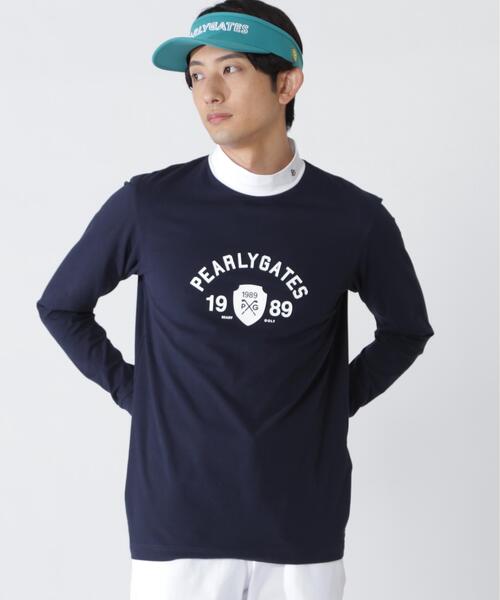 PEARLY GATES（パーリーゲイツ）の「【PEARLY GATES】８０／１　３６Ｇベアカノコ（Tシャツ/カットソー・メンズ・ホワイト/ネイビー・XX-LARGE/X-LARGE/MEDIUM/LARGE）」の2枚目の写真