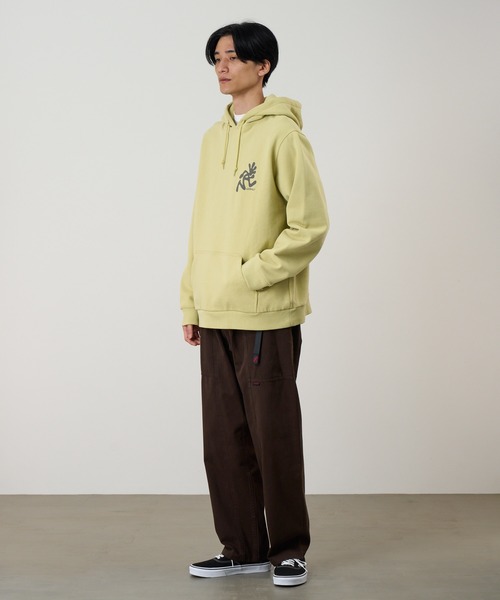 Gramicci（グラミチ）の「RUNNING MAN HOODED SWEATSHIRT｜ランニングマンフーデッドスウェットシャツ（パーカー・メンズ・ライム/レッド/ヘザーグレー/ブラック・S/M/L/XL/XXL）」の6枚目の写真
