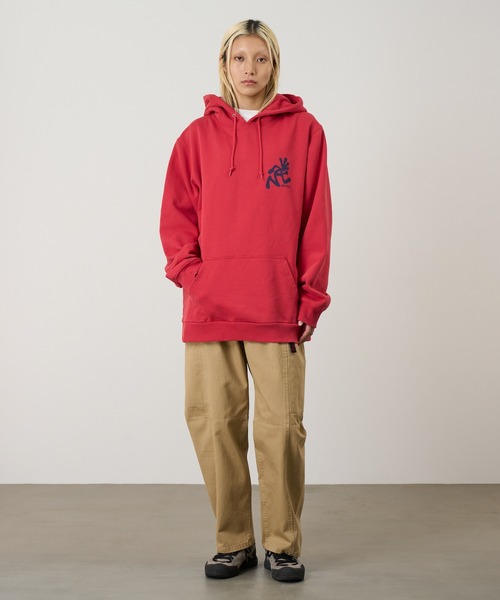 Gramicci（グラミチ）の「RUNNING MAN HOODED SWEATSHIRT｜ランニングマンフーデッドスウェットシャツ（パーカー・メンズ・ライム/レッド/ヘザーグレー/ブラック・S/M/L/XL/XXL）」の8枚目の写真