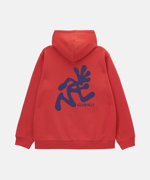 Gramicci（グラミチ）の「RUNNING MAN HOODED SWEATSHIRT｜ランニングマンフーデッドスウェットシャツ（パーカー・メンズ・ライム/レッド/ヘザーグレー/ブラック・S/M/L/XL/XXL）」の14枚目の写真