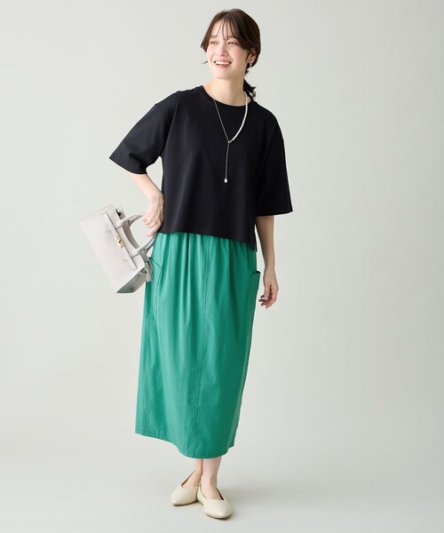 ANY(エニィ)の「オーガニックコットンスムース5分袖Tシャツ(Tシャツ/カットソー・レディース・ホワイト系/ブラック系/ピンク系/ベージュ系・X-LARGE)」の18枚目の写真