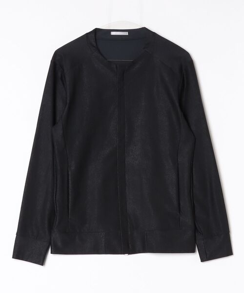 HIGH STREET（ハイストリート）の「ＨＩＧＨ　ＳＴＲＥＥＴ∴４ＷＡＹ　Ｗａｌｌ　Ｇｒｉｄ　ＪＱノーカラーＺＩＰブルゾン（ブルゾン・メンズ・ライトグレー/ブラック・M/L）」の2枚目の写真