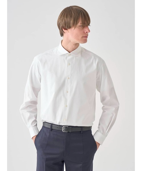 JOHN SMEDLEY(ジョンスメドレー)の「THOMAS MASON ポプリンコットンドレスシャツ(シャツ/ブラウス・メンズ・ホワイト・2/3/1)」の3枚目の写真