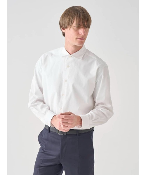 JOHN SMEDLEY(ジョンスメドレー)の「THOMAS MASON ポプリンコットンドレスシャツ(シャツ/ブラウス・メンズ・ホワイト・2/3/1)」の4枚目の写真